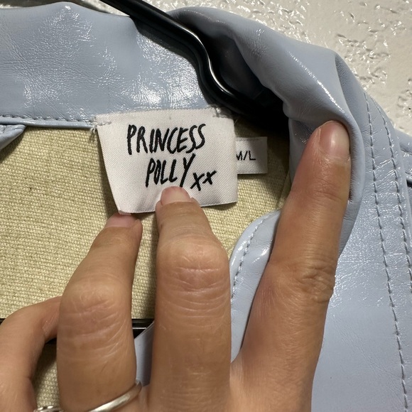 Vintage Princess Polly Silver Shiny Trucker Jacket - Picture 4 of 8